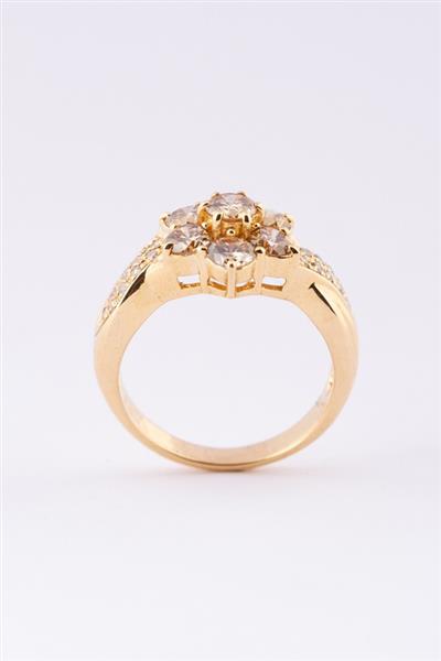 Grote foto gouden entourage ring met briljanten en diamanten kleding dames sieraden