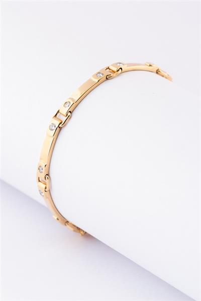 Grote foto gouden schakelarmband met briljanten kleding dames sieraden