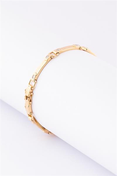 Grote foto gouden schakelarmband met briljanten kleding dames sieraden