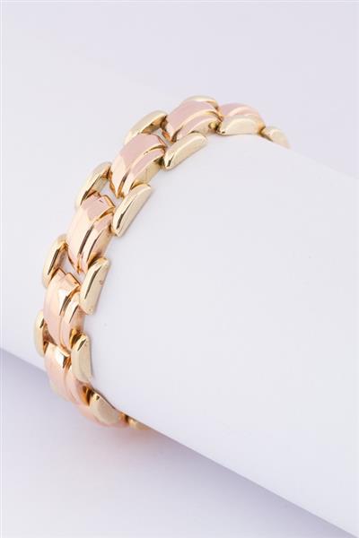 Grote foto gouden bi color schakel armband kleding dames sieraden
