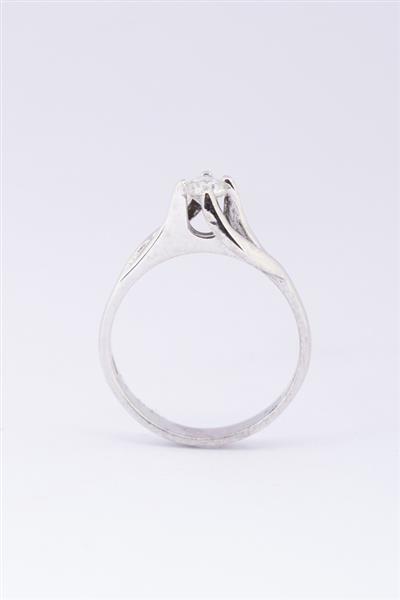 Grote foto wit gouden slag solitair ring met briljanten kleding dames sieraden