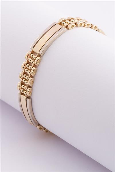 Grote foto gouden schakelarmband kleding dames sieraden