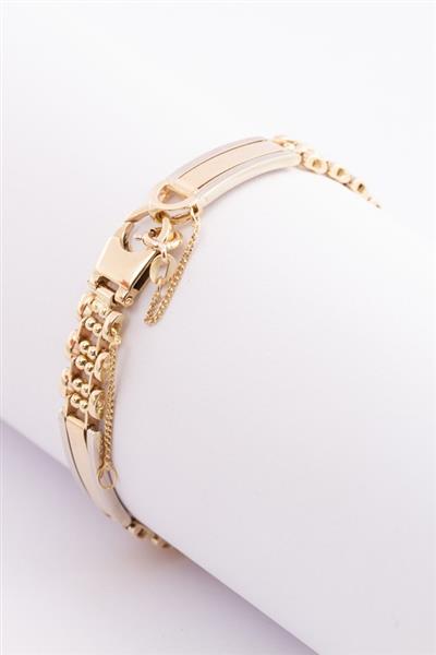 Grote foto gouden schakelarmband kleding dames sieraden