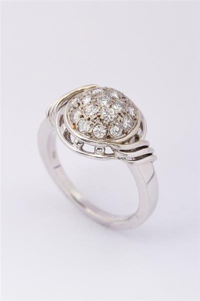 Grote foto gouden entourage ring met briljanten kleding dames sieraden