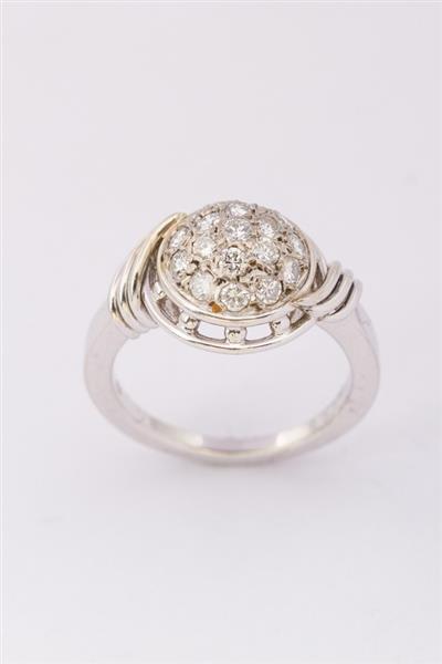 Grote foto gouden entourage ring met briljanten kleding dames sieraden