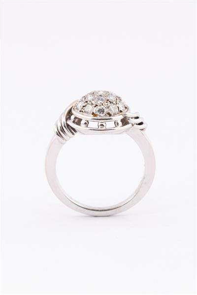 Grote foto gouden entourage ring met briljanten kleding dames sieraden