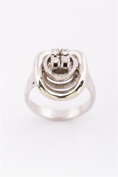 Grote foto wit gouden ring met briljanten kleding dames sieraden