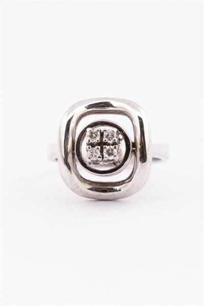 Grote foto wit gouden ring met briljanten kleding dames sieraden