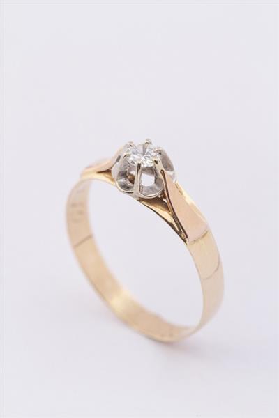 Grote foto gouden solitair ring kleding dames sieraden