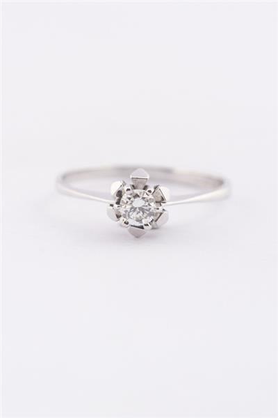 Grote foto wit gouden solitair ring kleding dames sieraden