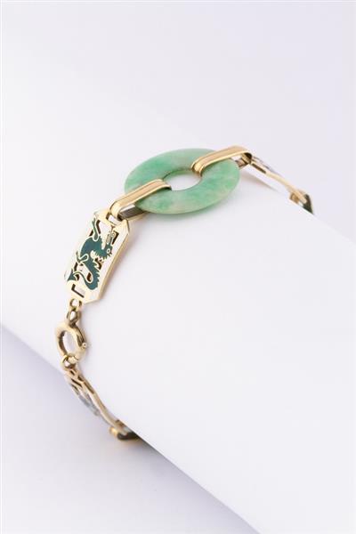 Grote foto gouden armband met jade en emaille kleding dames sieraden