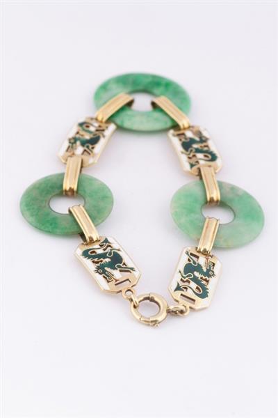 Grote foto gouden armband met jade en emaille kleding dames sieraden