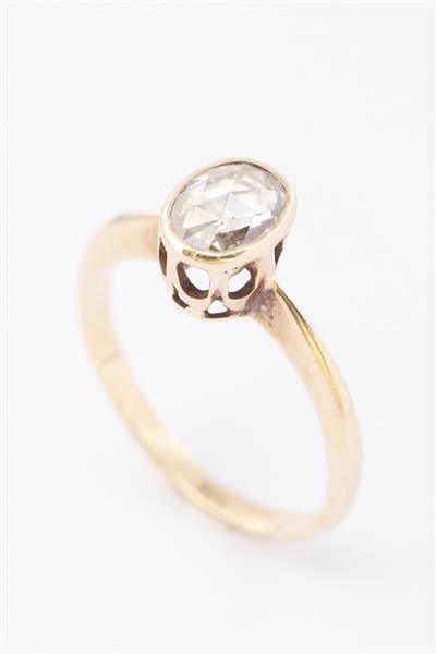 Grote foto gouden ring met een roos geslepen diamant kleding dames sieraden