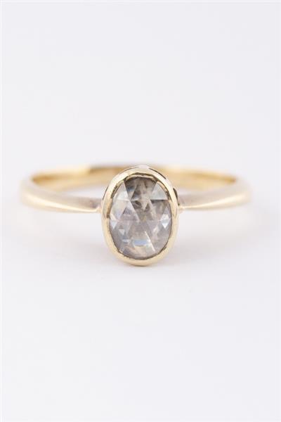 Grote foto gouden ring met een roos geslepen diamant kleding dames sieraden