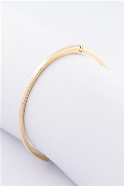 Grote foto wit geel gouden bangle met een briljant kleding dames sieraden