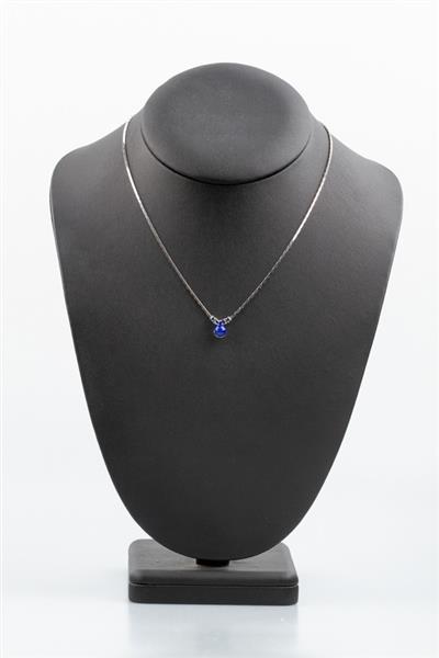 Grote foto wit gouden choker met saffieren en lapis lazuli kleding dames sieraden