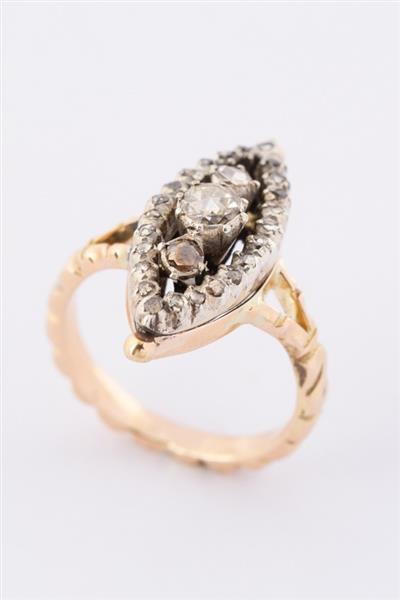 Grote foto gouden markies ring met roos diamanten kleding dames sieraden