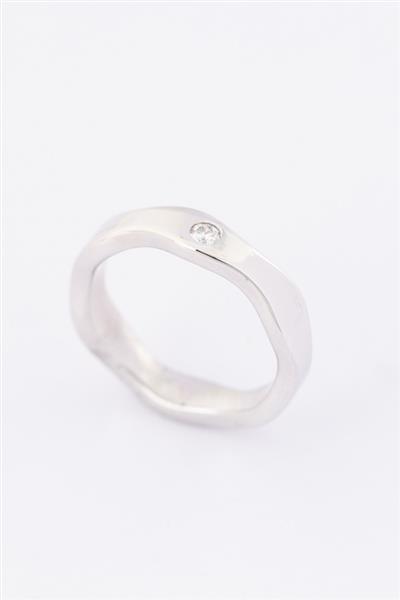 Grote foto wit gouden golvende ring met een briljant kleding dames sieraden