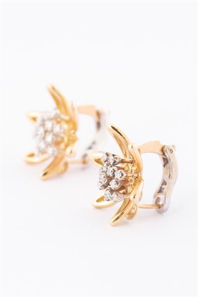 Grote foto gouden oorknoppen met briljanten kleding dames sieraden
