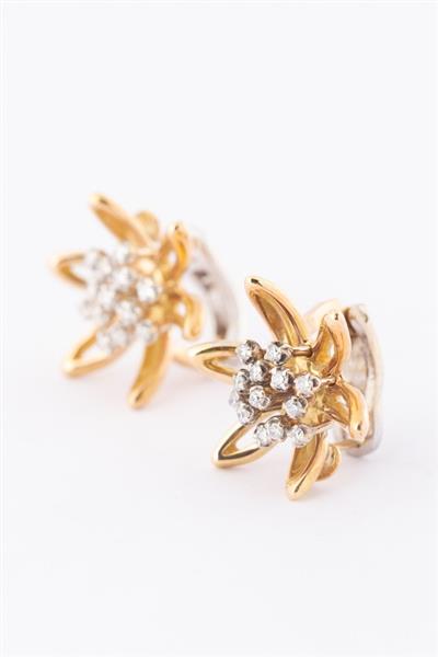 Grote foto gouden oorknoppen met briljanten kleding dames sieraden