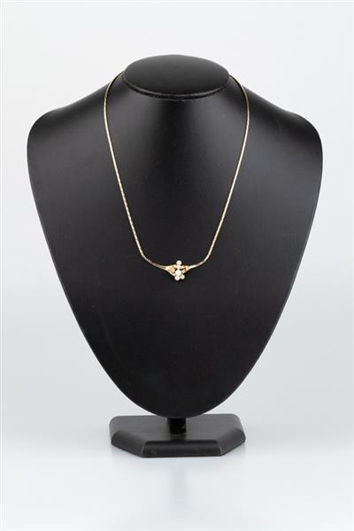 Grote foto gouden collier met cultiv parels en briljanten kleding dames sieraden