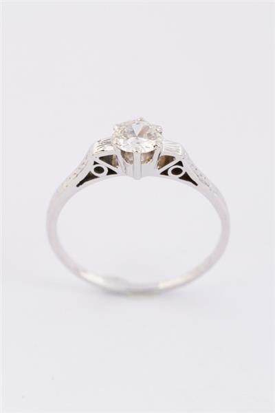 Grote foto wit gouden solitair ring met briljant 0.26 ct. kleding dames sieraden