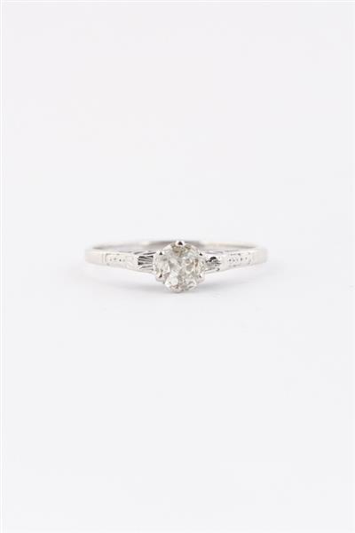 Grote foto wit gouden solitair ring met briljant 0.26 ct. kleding dames sieraden