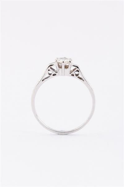 Grote foto wit gouden solitair ring met briljant 0.26 ct. kleding dames sieraden
