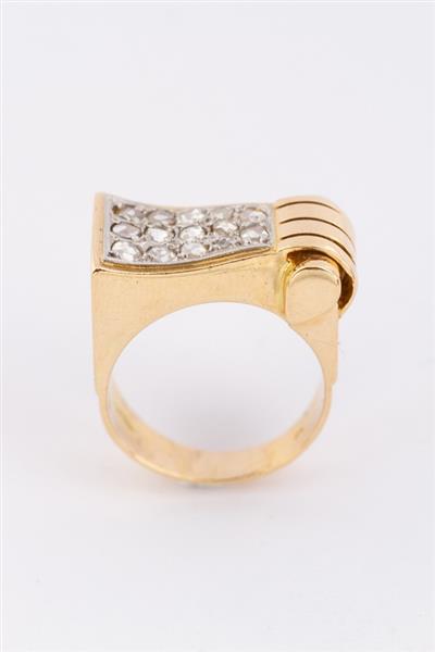 Grote foto gouden d mod ring retro ring met roos geslepen diamanten kleding dames sieraden