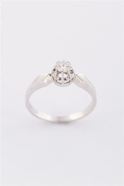 Grote foto wit gouden solitair ring met een briljant van ca. 0.18 ct. kleding dames sieraden