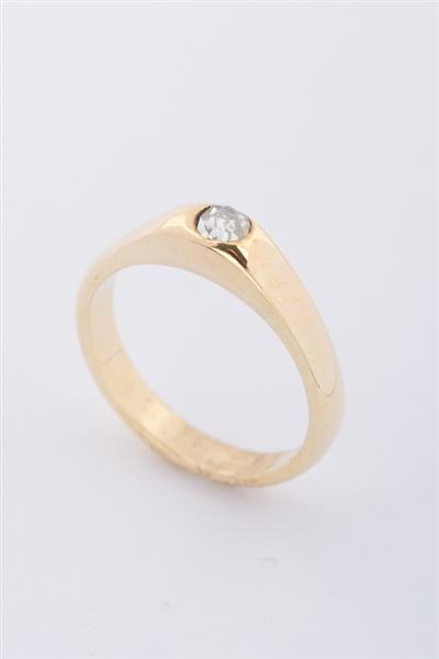 Grote foto gouden ring met een roos geslepen diamant kleding dames sieraden