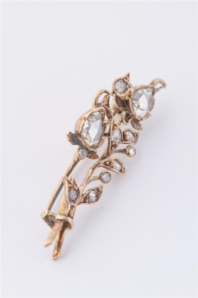Grote foto antieke gouden tak broche met diamanten kleding dames sieraden