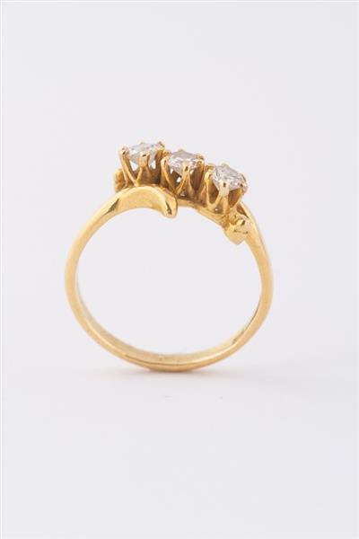 Grote foto gouden slag ring met 3 briljanten kleding dames sieraden