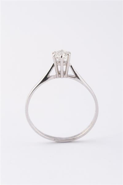 Grote foto wit gouden solitair ring met een briljant 0.35 ct. kleding dames sieraden