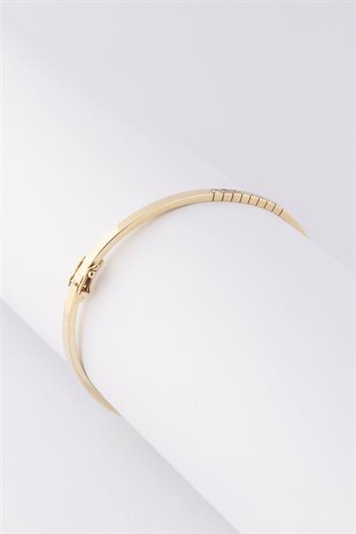 Grote foto gouden armband met 8 briljanten en scharnier sluiting kleding dames sieraden