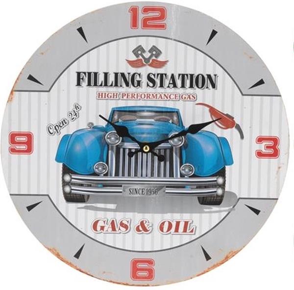 Grote foto wandklok met blauwe auto huis en inrichting klokken