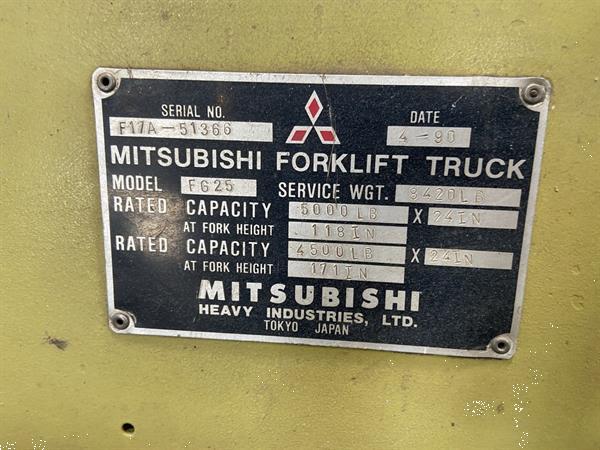 Grote foto 1990 mitsubishi fg25 lpg heftruck 2500kg 305cm werklampen gasheftruck agrarisch heftrucks