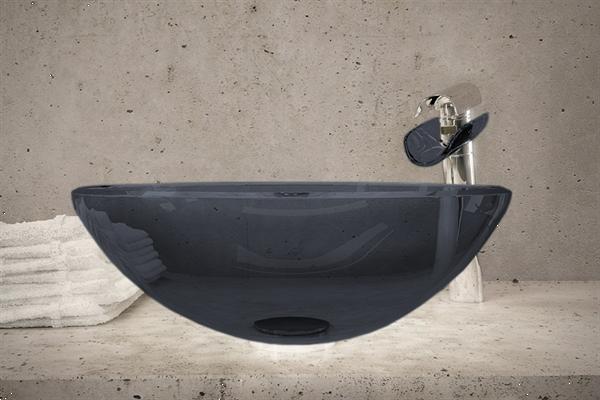 Grote foto hoge watervalkraan met bijpassende waskom huis en inrichting complete badkamers