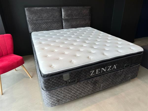 Grote foto zenza opbergbed 1 persoons in antraciet diamant slaapcomfort huis en inrichting bedden