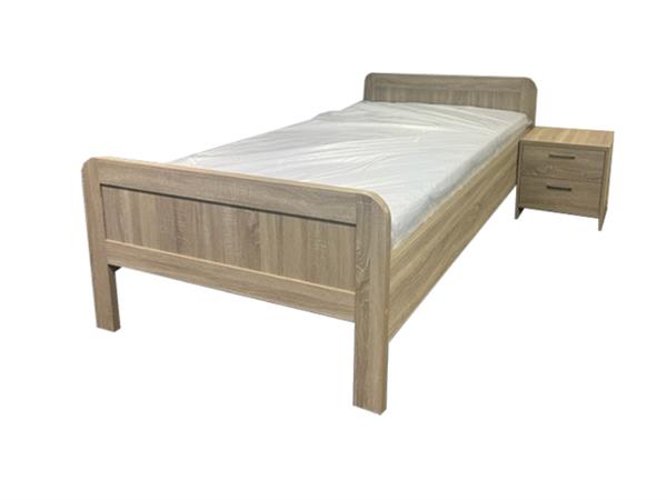 Grote foto john seniorenbed xl met vlakke bodem en matras 120x200 blank eiken bk beds antiek en kunst stoelen en banken