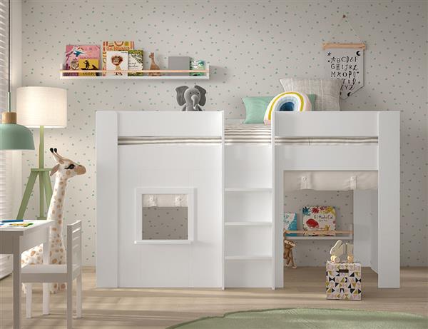 Grote foto reno halfhoogslaper 90x200 wit vipack kinderen en baby complete kinderkamers