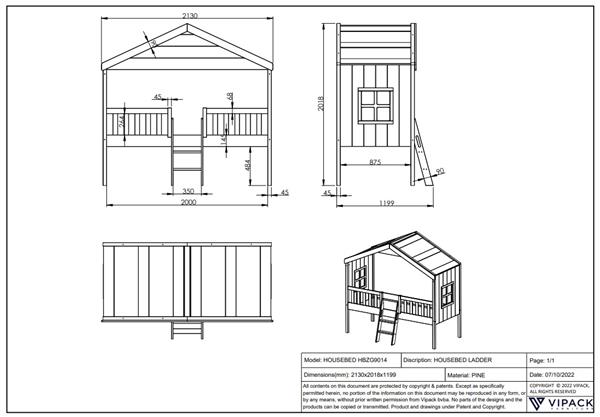 Grote foto huisbed met ladder 90x200 wit vipack antiek en kunst stoelen en banken