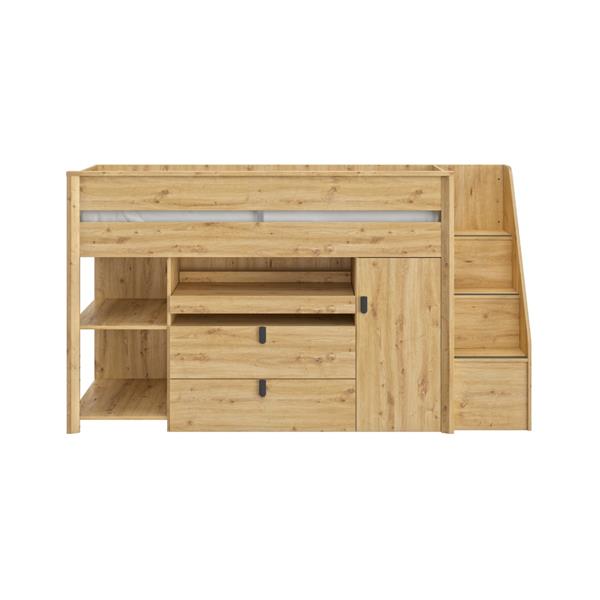 Grote foto mael halfhoogslaper 90x200 eiken gami kinderen en baby complete kinderkamers