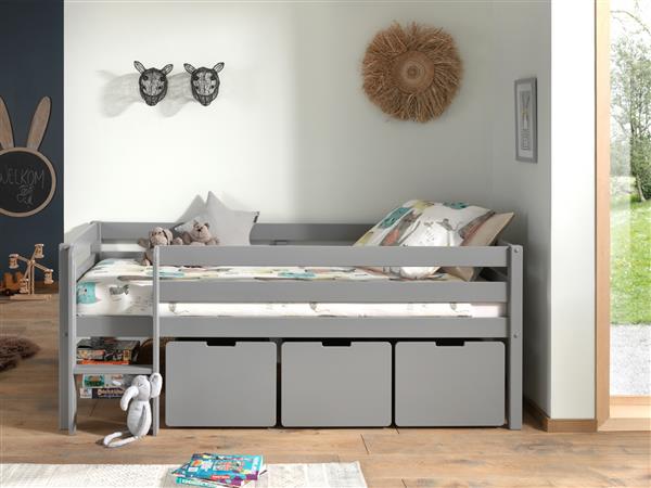 Grote foto pino halfhoogslaper laag 90x200 grijs vipack kinderen en baby complete kinderkamers