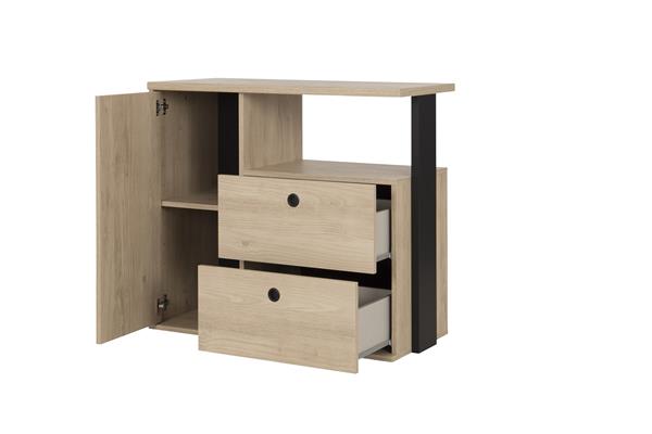 Grote foto duplex hoekstapelbed met bureau 90x200 naturel zwart gami huis en inrichting bedden