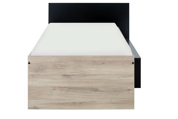 Grote foto erquy 1 persoonsbed blank eiken zwart gami antiek en kunst stoelen en banken