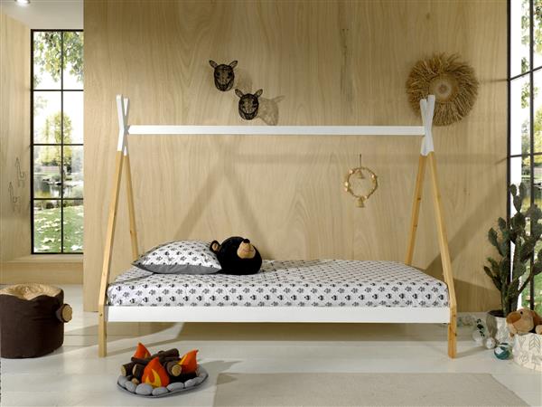 Grote foto tipi 1 persoons kinderbed hoog naturel wit vipack antiek en kunst stoelen en banken