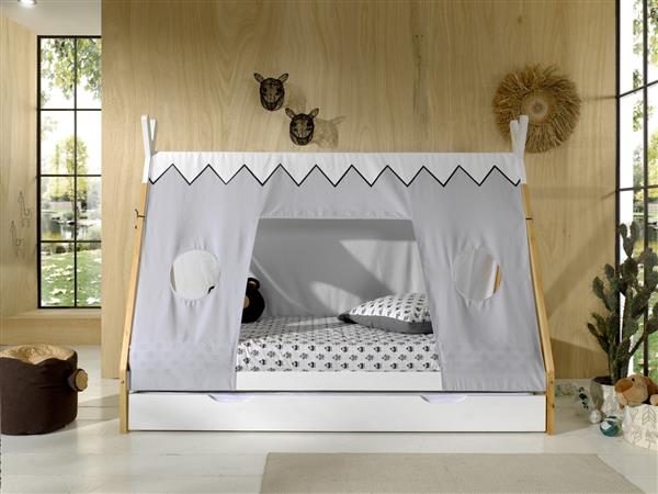 Grote foto tipi 1 persoons kinderbed hoog naturel wit vipack antiek en kunst stoelen en banken