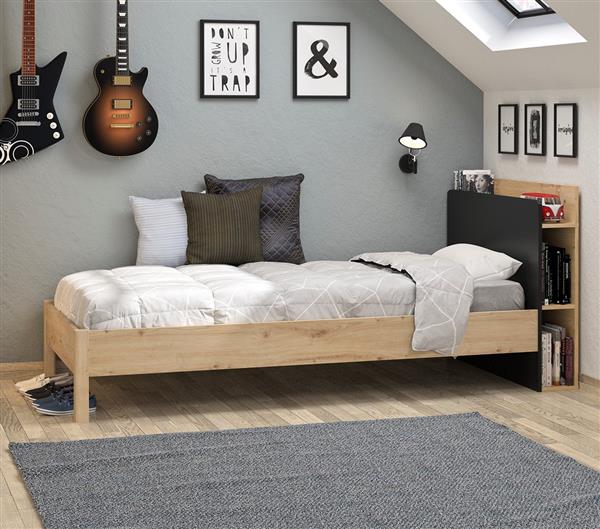 Grote foto arthus 1 persoonsbed met extra achterwand natuur gami antiek en kunst stoelen en banken
