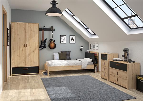 Grote foto arthus 1 persoonsbed met extra achterwand natuur gami antiek en kunst stoelen en banken
